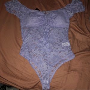 Purple lavender lace bodysuit large
